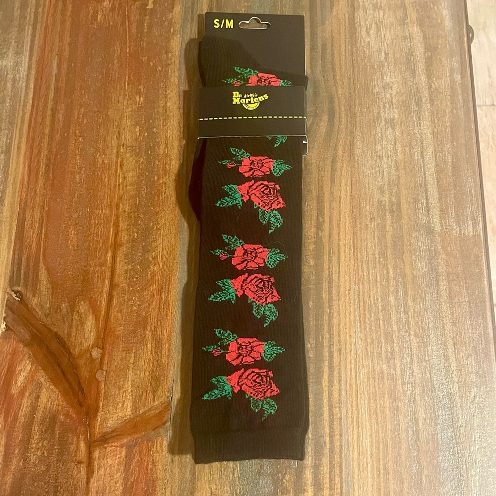 Dr Martens Vonda Floral Long Crew Socks Ladies S/M - Picture 1 of 2